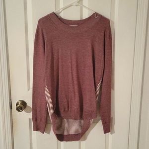 Poof! Maroon Striped Sweater L
